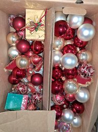 Box Full Of Miscellaneous Christmas Ornaments