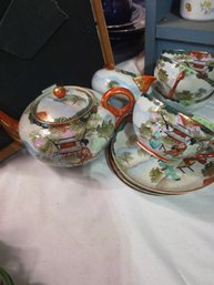 Amazing Vintage  Japanese Handpainted  Tea Set For 4
