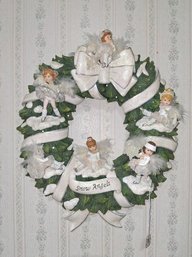 Vintage Christmas Resin Angel Wreath