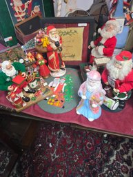 Collection Of Christmas Decor Items, 5 Santas