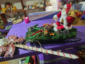 Santa On A Sled, Christmas Lights