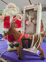 Electric Christmas Decor, Santa, Mrs Claus, Rudolph
