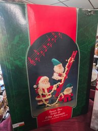 Large Animated Holiday Scene, Tree Trimming Santa