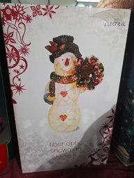Large Fiber Optic Snowman