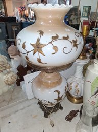 Stunning Antique Gone With The Wind Table Lamp 28 In Tall