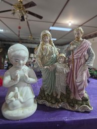 One Bisque And One Porcelain Figurine