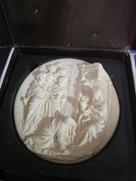 Gorgeous Collector Plate Titled 'Adoration Of The Magi' By Master Sculptor Alberto Santangela