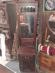 Antique Hall Mirror With Cupboard