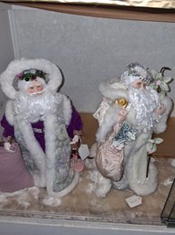 Two Large Vintage Santa Displays
