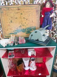 All The Contents Of This Shelf, Plus The Vintage Map Of CT