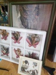 A Print In A Frame And 2 White Shadow Boxes