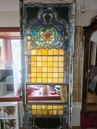 Third Of The 4 Superb Giant Stained Glass Panels 104x38 Inches