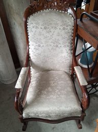 Antique Carved Wooden Rocking Chair