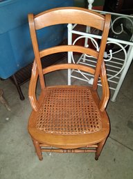 Nice Wooden Chair With Wicker Seating