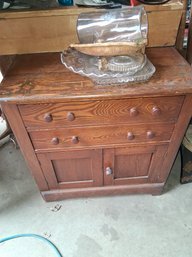 Nice Antique Two Drawer Bottom Cabinet Commode