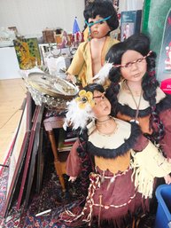 3 Large Native American Dolls With Original Clothes