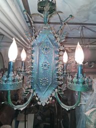 Stunning Antique Metal Chandelier Working