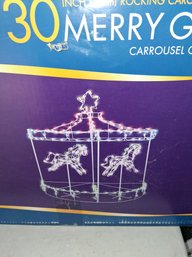 Christmas Outdoor Lighted Sculpture Merry Go Round