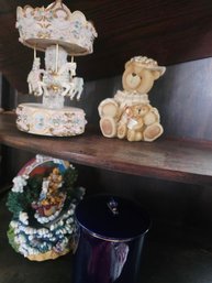 4 Objects, One Is A Gorgeous Carousel Music Box