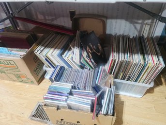 Giant Lot Of Hundreds Of Records, Vinyl And CDs