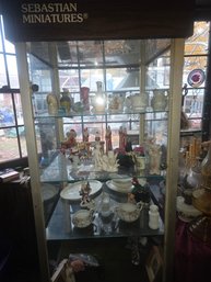 Metal And Glass Display Cabinet With All The Contents