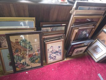 Large Lot Of Frames, Prints