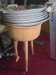 Stokes Wooden Salad Bowl And 7 Large Anita Imari Platters