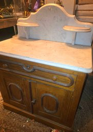 Amazing Victorian Wash Stand, Dry Sink With Marble Top