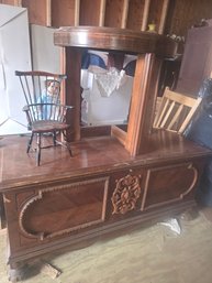 Antique Carved Chest And A Console Table