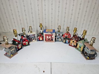 Lot Of Birdhouse Lamps