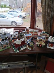Nice Table Lot Vintage Christmas Buildings #2