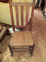 Nice Vintage Kids Wicker Seat Rocking Chair