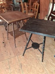 Two Wooden Tables Carved Legs