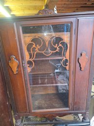 Beautiful Walnut Decorated Curio Cabinet