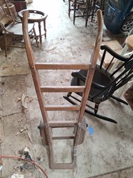 Astonishing Antique Wooden Dolly/pushcard