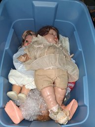 Three Large Antique Dolls As Found