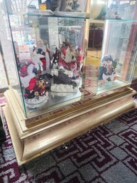All The Contents Of This Amazing Large Display Case, Some Cappdimonte, Crystal, Figurines And More