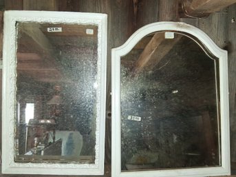 Two Wooden Framed Antique Mirrors