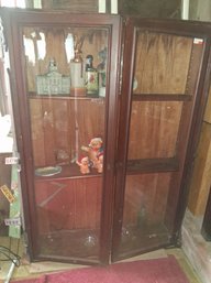 Stunning Carved Wood Large Double Door Antique Bookcase
