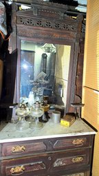 Antique Victorian Hall Tree With A Mirror