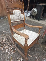 Rocking Chair In Oak, Needs Major Refurbishing