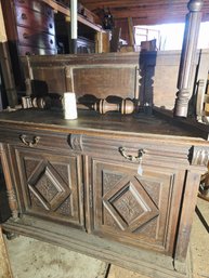 Antique French Renaissance Revival Walnut Buffet Cabinet Or Hunters Cupboard
