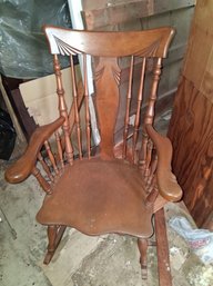 Beautiful Carved Wood Rocking Chair