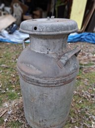 Large Antique Metal Milk Jug