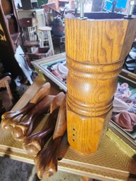 Amazing Ball And Claw Oak Table Legs, Central Pilar And The Tabletop