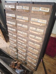 Small Wooden Multi-drawer Card Catalog Cabinet