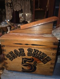 Vintage Wooden Shoe Shine Box
