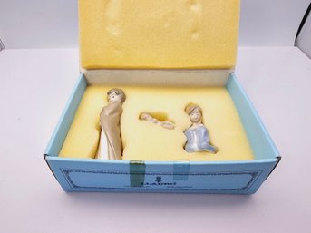 Lladro 'Mini Sagrada Familia' Holy Family Nativity Ornament Set (Model #5657).