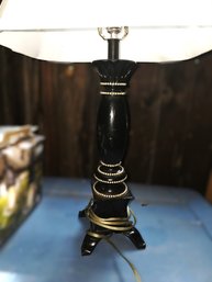 Vintage MCM Black And Brass Accent Table Lamp