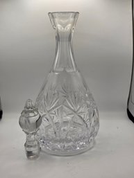 Clear Cut-glass Crystal Decanter With A Teardrop Shape